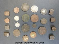 A cachet of interesting coins including George III, George IV, two model Victorian one pennies,