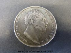 An 1834 William IV half crown better then fine condition,