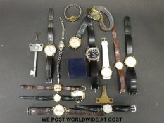 A collection of various vintage wristwatches including a cocktail watch.