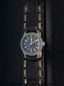 Benrus Watch Company gentleman's military wristwatch with Arabic numerals and luminous hands and