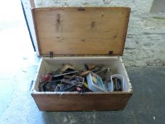 A trunk of mainly woodworking tools
