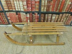 A vintage metal bound and ash sledge,