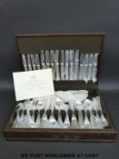 A six-place canteen of silver plated cutlery