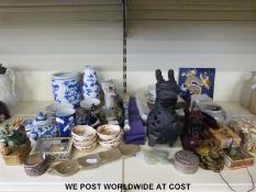 A collection of Chinese and other ceramics including vases