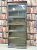 An oak Globe Wernicke style six section glazed bookcase (H207xW87xD32cm)
