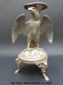 A plated eagle centrepiece / candlestick (height 24cm)