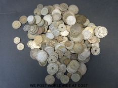 A collection of largely 19th century overseas silver coinage, including Carlos III Spanish, U.S.