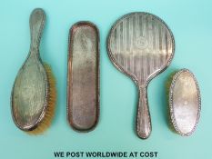 An Asprey George V hallmarked silver pen tray, Chester 1924,