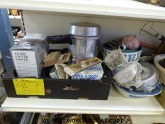 A collection of vintage kitchenalia to include a Prestige pressure cooker, a Cordon Bleu,