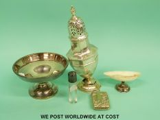 A hallmarked silver sugar caster (160g),