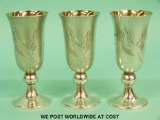 Set of three Russian cups