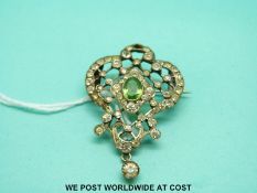 A silver paste brooch/pendant