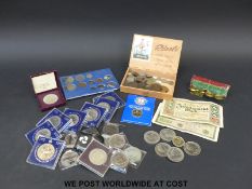 A collection of coins including silver, Georgian onwards,