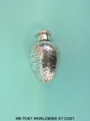 A Victorian Sampson Mordan hallmarked silver novelty scent bottle in the shape of a bird's egg,