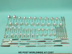A Carr's of Sheffield hallmarked silver eight-pace setting canteen of cutlery,