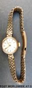 A Bentina 9ct gold ladies wristwatch, bracelet also marked 375, 14.