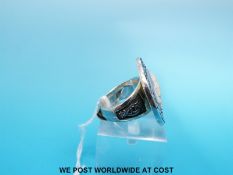 A large silver ring by Stephen Webster for Wedgwood in China Girl design