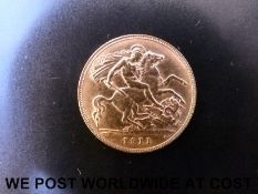 A 1911 George V gold half sovereign