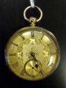 An 18ct gold gentleman's pocket watch with key-wind fusee movement numbered 11272,