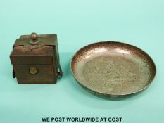 A hallmarked silver pin tray with military dedication 