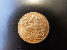 A 1914 George V gold full sovereign