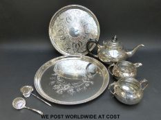 Two silver plated trays,