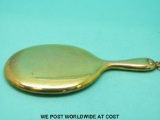 A 9ct gold miniature mirror