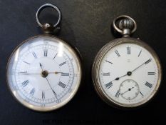 Two silver pocket watches,