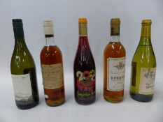Five bottles of wine comprising Groombridge Place 1996, Loupiac 1975, Chateau de Budos,