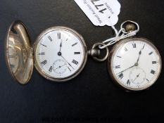 Two silver pocket watches,