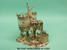 An Edward VII novelty cruet formed as an elephant, Edinburgh 1904 maker Brook & Son, height 15cm,
