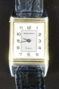 Jaeger-LeCoultre Reverso ladies wristwatch with Arabic numerals and two two-tone dial in stainless