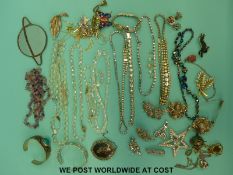 A collection of jewellery to include silver, bracelets, necklaces, amethyst necklace,