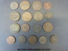 A collection of conder tokens etc, including Cornwall, Glasgow,