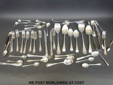 A collection of silver plated cutlery including Thalia shipping items