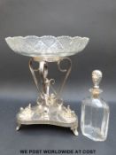 A plated centrepiece with Egyptian Sphinx decoration (height 26.