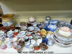 A large collection of Victorian and other jugs, to include Pratt ware, Doulton, Staffordshire,