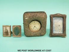 Two miniature hallmarked silver photograph frames (height 4cm),