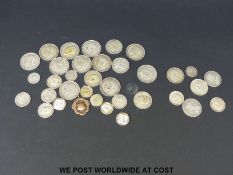 A quantity of UK pre-1920 etc silver coinage to include some gradeable examples,