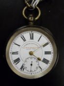 J G Graves Sheffield 'The Midland Lever' silver pocket watch with subsidiary seconds dial and Roman