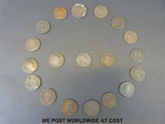 A collection of George I to George III half pennies including Irish,