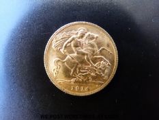 A 1914 gold half sovereign