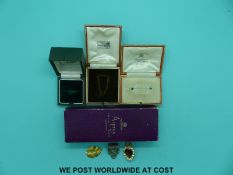 A Garrard & Co ring box, two boxes by Goldsmith & Silversmith Company,