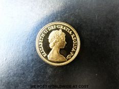 A 1981 cased proof gold full sovereign with certificate
