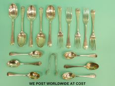 A set of five hallmarked silver dessert forks, London 1906,