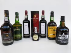 A selection of white, tawny, ruby, special reserve and late bottled vintage ports,