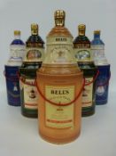 Six boxed Bell's whisky bells, to include Princess Eugenie, Beatrice,