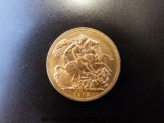 A 1912 George V gold full sovereign