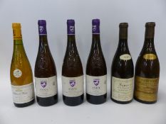 Three bottles Anjou La lune (2001) together two white Sancerre,