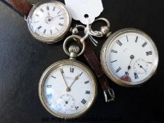 Continental silver cased gentleman's pocket watch 1698 to enamelled dial,